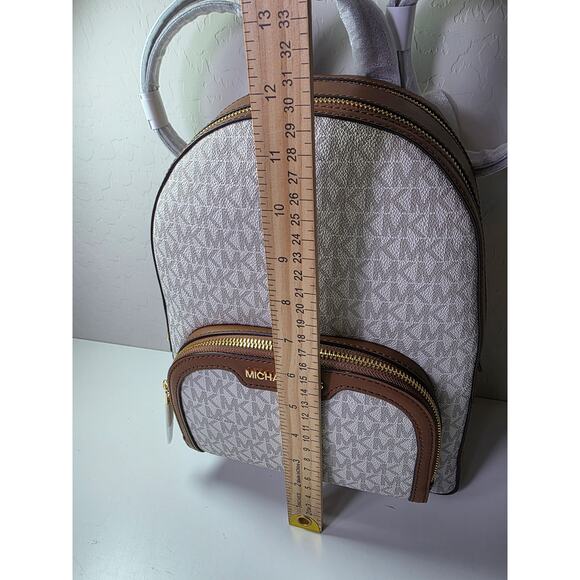 MICHAEL KORS Medium NEW Jaycee Logo Print Bookbag  Backpack Vanilla Brown NWT - Picture 7 of 16